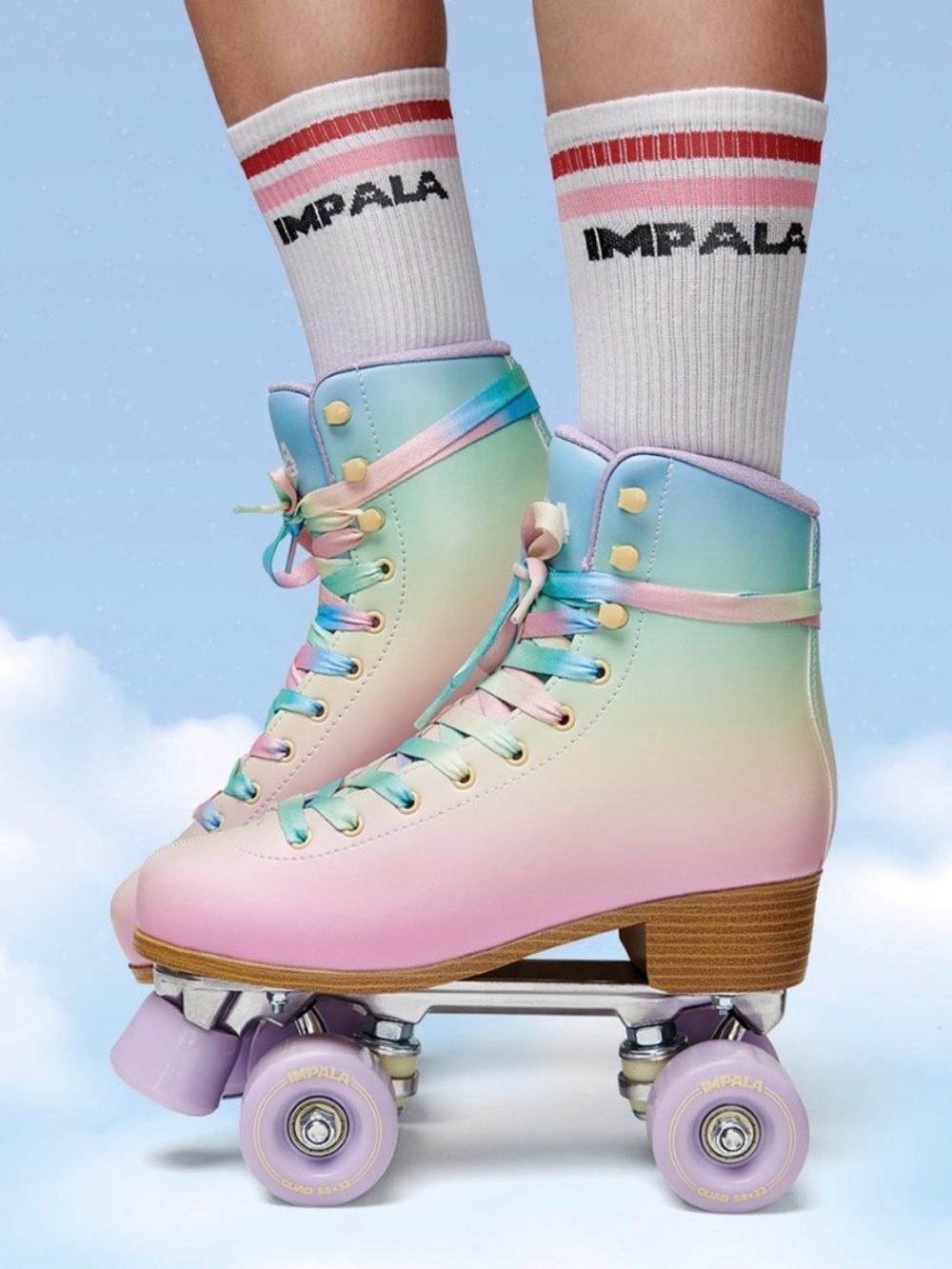 Impala sz 8 Pastel Ombre Roller Skates - Mint Pink Gradient